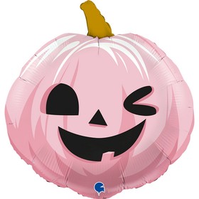 Шар фольгированный 22" «Тыква на Хэллоуин», фигура, цвет розовый