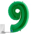 Шар фольгированный 40" «Цифра 9», цвет зелёный, инд. упаковка - фото 10753281