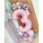 Шар фольгированный 40" «Цифра 3», цвет розовый, инд. упаковка - фото 24305186