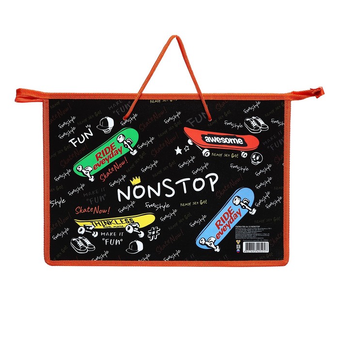 Папка с ручками пластиковая А4, 335 х 235 х 55 мм, ручки-шнурок, ПМ-А4-35 Calligrata, NONSTOP