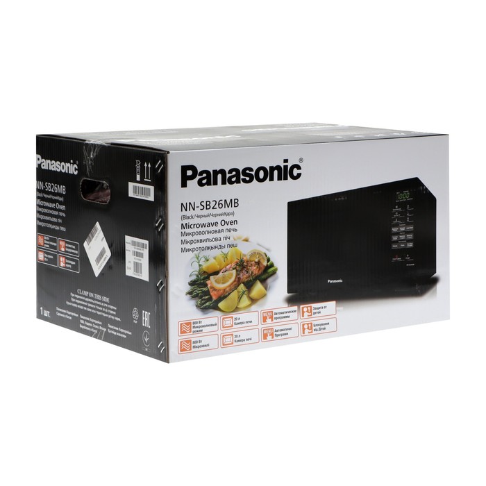 Микроволновая печь Panasonic NN-SB26MBZPE, 20 л, 800 Вт, чёрная - фото 51341863