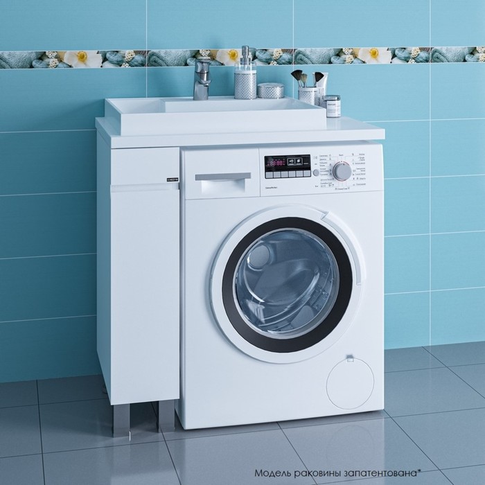 Тумба напольная «СаНта», под раковину «СаНта. Марс 19», над стиральной машиной, цвет белый - Фото 1