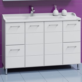 Тумба напольная «СаНта. Омега 120», с раковиной Sirius 120, цвет белый