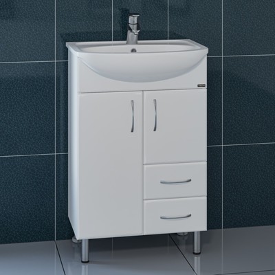 Тумба напольная «СаНта. Уют 55», с раковиной «Уют 55», цвет белый