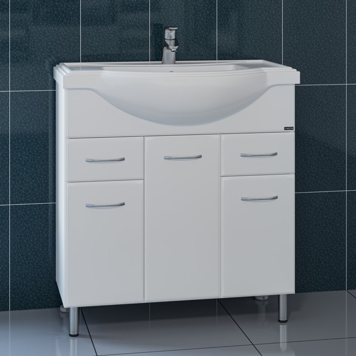 Тумба напольная «СаНта. Эльбрус 80», с раковиной «Классик 80», цвет белый