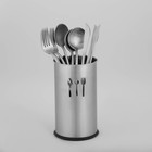 Подставка для столовых приборов Доляна «Индия», 10.5×18 см, нержавеющая сталь - Фото 4