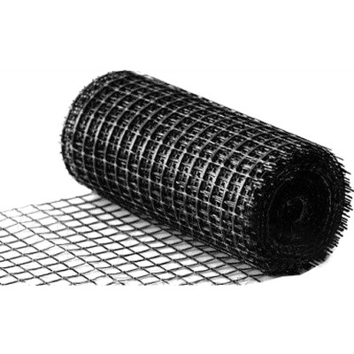 Геосетка, полипропилен, 50 × 4 м, ячейка 40 × 40 мм, нагрузка 20 кН/м, чёрная