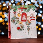 Пакет подарочный новогодний ламинированный «Новогодняя гирлянда подарков», 18×22.3×10 см - Фото 3