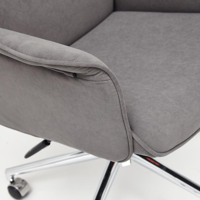 Кресло офисное для руководителя CHARM 29, на колёсиках, 640×470×1220(1280) мм, флок, цвет серый