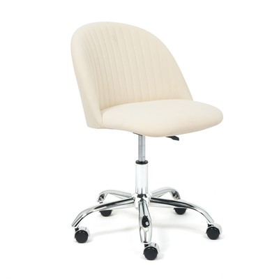 Кресло офисное для работы MELODY, на колёсиках, флок, цвет молочный 4