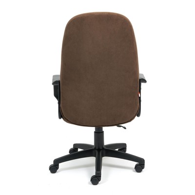 Кресло офисное для работы LEADER 6, 620×450×1190 мм, флок, цвет коричневый