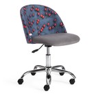 Кресло детское  MELODY ткань/флок, серый, Botanica 08 cherry/29 - фото 109584345