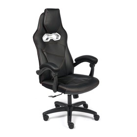 Кресло для геймеров  ARENA экокожа, черный/черный карбон, 36-6/карбон черный