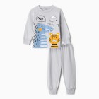 Пижама для мальчика, цвет серый, рост 86 см - фото 319927536