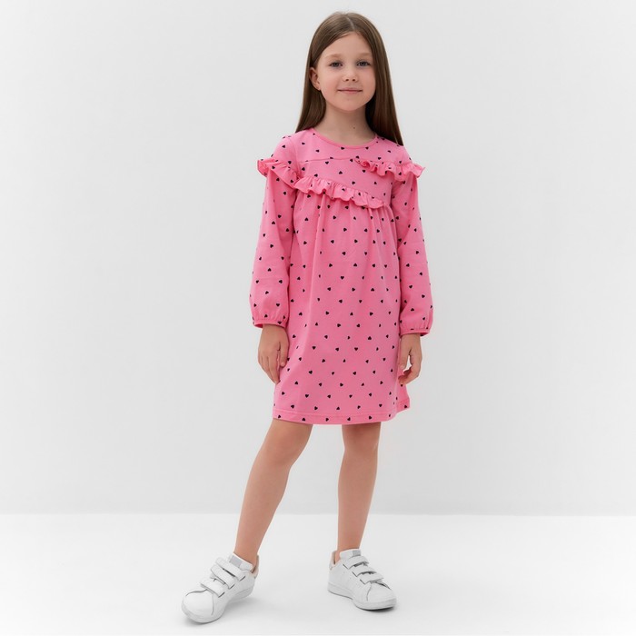 Платье для девочки, цвет розовый, рост 134 см - Фото 1