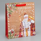 Пакет крафтовый вертикальный «Почта Деда Мороза», M 26 × 30 × 9 см - фото 9606527
