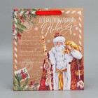 Пакет крафтовый вертикальный «Почта Деда Мороза», M 26 × 30 × 9 см - фото 9606528