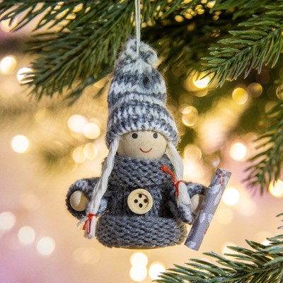 Ёлочная игрушка на ёлку «С Праздником!», 7 см х 6 см х 3 см