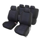 Чехлы на сиденья в автомобиль TORSO Premium 11 предметов, синяя строчка - фото 9683871