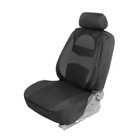 Чехлы на сиденья в автомобиль TORSO Premium, 11 предметов, кожаные вставки, черные вставки - Фото 2