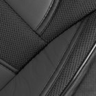Чехлы на сиденья в автомобиль TORSO Premium, 11 предметов, кожаные вставки, черные вставки - Фото 6