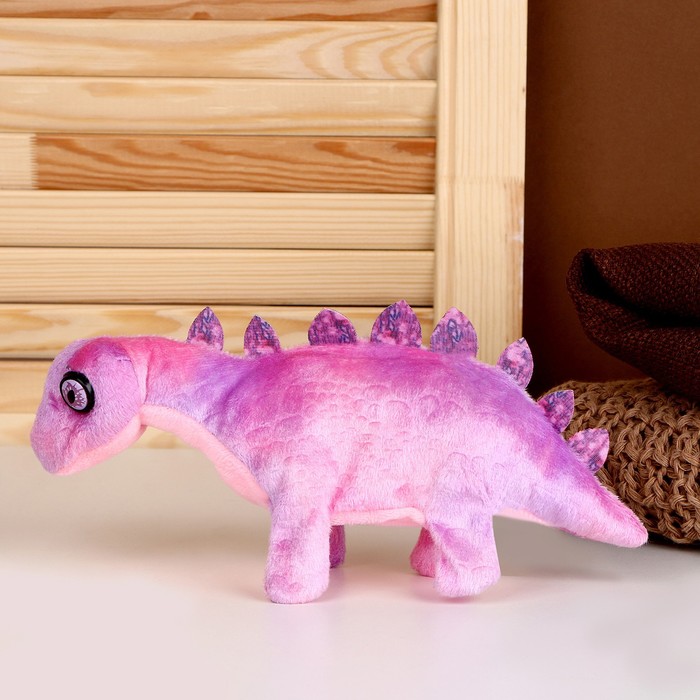 Мягкая музыкальная игрушка «Динозаврик», 27 см, цвет фиолетовый - фото 1909260339