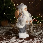 Дед Мороз под ёлку «Зимнее волшебство. Новогодняя игрушка в блестящей шубе», 28 см, серебристый - Фото 2