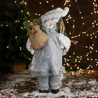 Дед Мороз под ёлку «Зимнее волшебство. Новогодняя игрушка в клетчатом жилете, с ёлкой», 45 см, серый - Фото 3