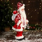 Дед Мороз "В полосатом жилете" музыка шевелит головой, 43 см, красный - Фото 2