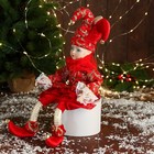 Новогодний шут «В нарядном костюмчике» музыкальный, шевелит головой, 46 см, красный - Фото 3