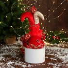 Новогодний шут «В нарядном костюмчике» музыкальный, шевелит головой, 46 см, красный - Фото 4