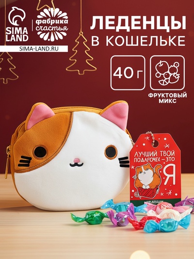 Леденцы «Лучший подарочек» в кошельке, со вкусом арбуза, 40 г