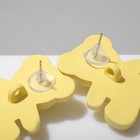 Серьги пластик «Мишки» со смайликами, цвет жёлтый - фото 7283817