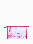 Косметичка на молнии, треугольная, маленькая, с принтом, белый/розовый - Фото 3