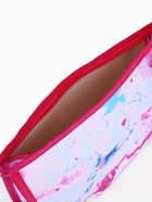 Косметичка на молнии, треугольная, маленькая, с принтом, белый/розовый - Фото 2