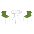 Набор мебели плетеной (стол 69х69х71 см, 2 стула 65х56х78 см, до 80 кг), цвет зеленый - Фото 1