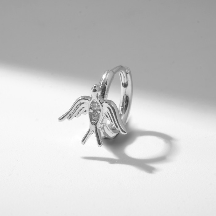 Пирсинг в ухо (хеликс) «Ласточка», d=8 мм, цвет серебро