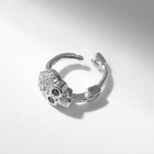 Пирсинг в ухо (хеликс) «Череп», d=8 мм, цвет чёрно-белый в серебре - фото 7283830