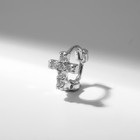 Пирсинг в ухо (хеликс) «Крестик», d=8 мм, цвет белый в серебре - фото 18625570