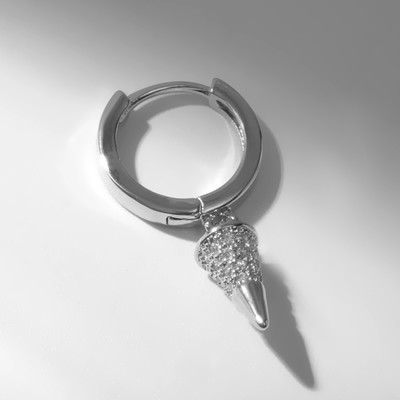 Пирсинг в ухо (хеликс) «Шип», d=8 мм, цвет белый в серебре