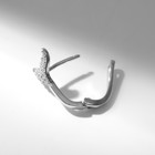 Пирсинг в ухо (хеликс) «Хвост» кита, цвет белый в золоте - Фото 2