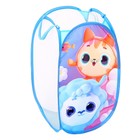 Корзина для хранения игрушек «Малыши-кругляши», 57 х 34 х 34 см, голубая - Фото 4