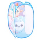 Корзина для хранения игрушек «Малыши-кругляши», 57 х 34 х 34 см, голубая - Фото 5