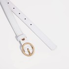 Ремень женский, ширина 2 см, винт, пряжка металл, цвет белый - фото 22555347