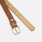 Ремень женский, ширина 2,2 см, винт, пряжка металл, цвет коричневый - фото 22555453