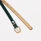Ремень женский, ширина 1.4 см, пряжка металл, цвет зелёный - фото 22555503