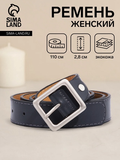 Ремень женский, ширина 2,8 см, винт, пряжка металл, цвет тёмно-серый