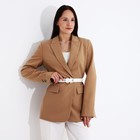 Ремень женский, ширина 3 см, винт, пряжка металл, цвет белый - фото 22673757