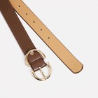 Ремень женский, ширина 3 см, винт, пряжка металл, цвет коричневый - фото 40303371