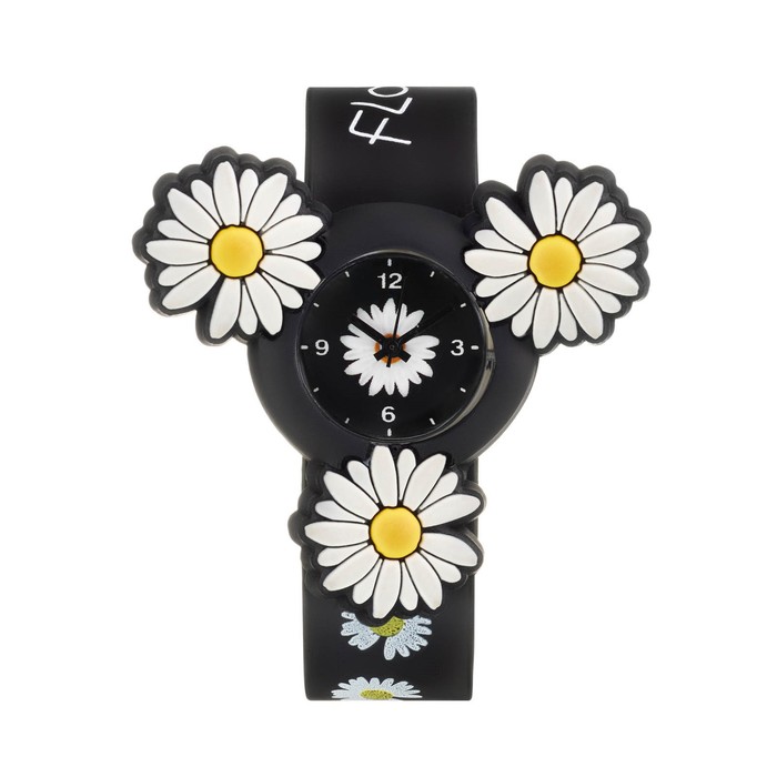 Часы наручные детские «Ромашки», кварцевые, со спиннером, ремешок силикон - Фото 1